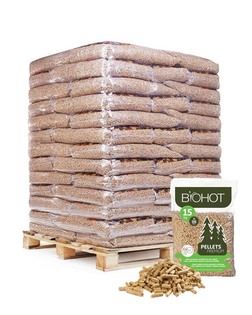 PALETE DE PELLETS DE MADEIRA (65 X 15KG) BIOHOT
